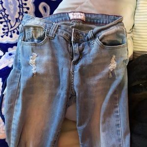 gogo jeans usa, light wash ripped jeans